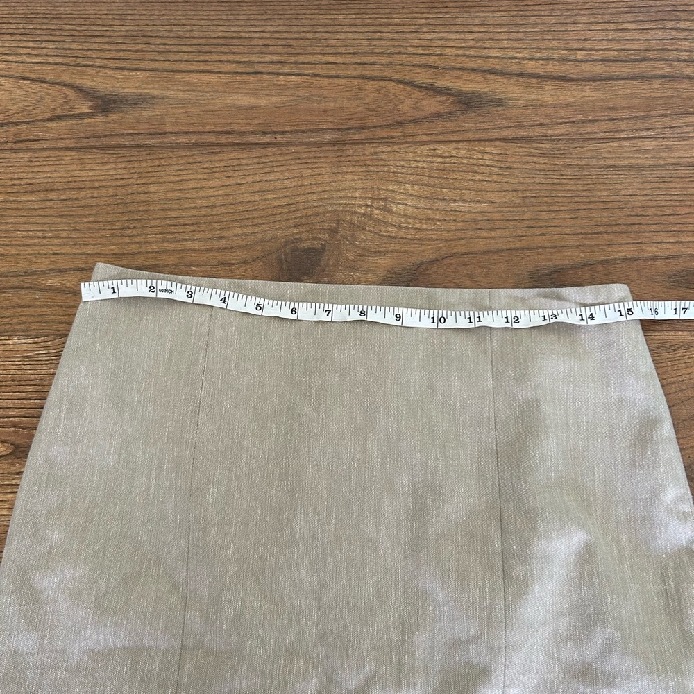 Ann Taylor tan linen blend pencil skirt small - Picture 5 of 7